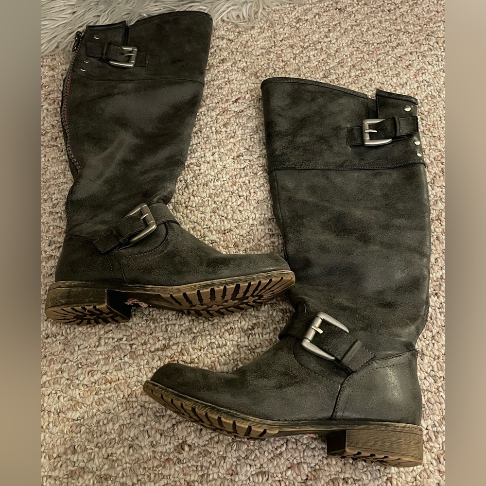 Madden Girl Red Zipper Tall Boots